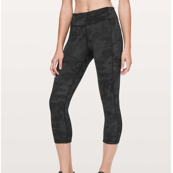 Lululemon Speed Up Crop *21" Incognito Camo Multi Grey - Picture 1 of 1